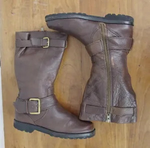 Kenneth Cole Gentle Souls Leather Side Zip Moto Fashion Boots Size 7M thumbnail 4