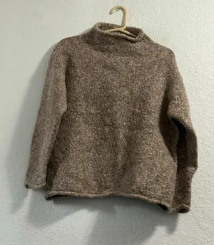 J. Jill Women’s Sweater Brown Mohair Wool Combination Size L cozy Luxe thumbnail 1