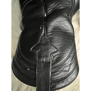 Ladies/Teens Black LeatherRoper Western Boots thumbnail 6