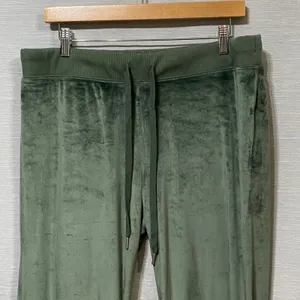 Aerie Real Good Olive Green Velour Joggers XL Relaxed Lounge Pants Drawstring thumbnail 3