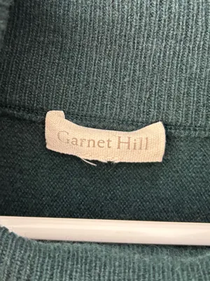 Garnet Hill Forest Green Wool Cashmere Blend Turtle Neck Sweater Front Pockets thumbnail 5