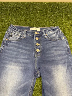 KanCan High Waisted Bootcut Jeans Stretch Medium Stone Wash Button Fly 5/26 thumbnail 3