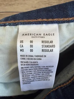 American Eagle Dreamy Drape Barrel Mid-Rise Strigid Dark Wash Jeans Size 00 NWT thumbnail 6