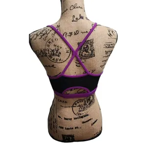 Fabletics Womens Size‎ XXS Sports Bra Cross Strap Purple thumbnail 3