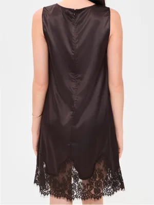 NWT few moda yasmin mini dress size medium M chocolate brown lace kourt thumbnail 2