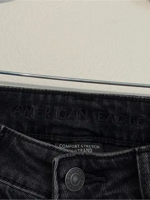 American Eagle Baggy A-Line Fit Jean Size 6 Black Loose Fit Flare Wide Leg thumbnail 4