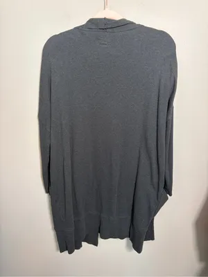 Pact Organic Cotton Open Front Cardigan Cocoon Dolman Pockets Charcoal Gray XS/S thumbnail 5