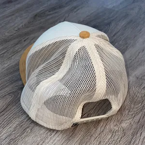Billabong White Mesh Trucker Hat with Tan Suede Brim Patch thumbnail 2