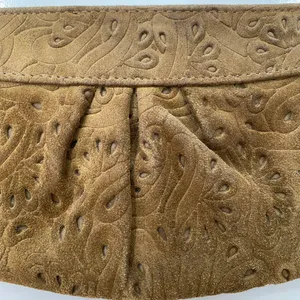 Lauren Merkin Brown Suede Leather Cutout Design Clutch w/Dustbag thumbnail 2