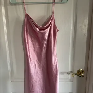 Elegant Pink Satin Dress thumbnail 4