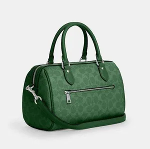 NWT Coach Medium Rowan Satchel Bag In Signature Canvas CV961 Bright Jade thumbnail 10