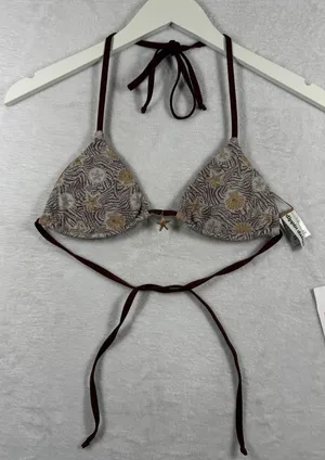 Dippin Daisys Palm Top‎ Brown Gold Metallic Shell Starfish Bikini Top Small NEW thumbnail 1