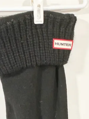 Hunter L17511 Cardigan Knit Cuff Welly Unisex Tall Black Socks Size Large thumbnail 2