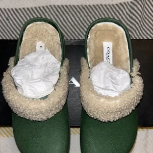 Coach Womens Lola Leather Slip On Flat Clogs Shoes Hunter Green 5B. Leather Uppe thumbnail 4