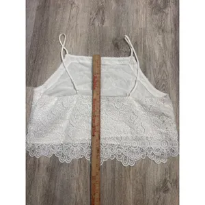 Abercrombie & Fitch Ultra Flirt White Floral Lace Crop Top Square Neck Large thumbnail 4