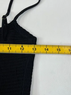 NWOT Farm Rio Cotton Black Sleeveless Midi Dress Size L thumbnail 13