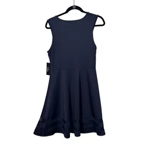 Lulus Navy Blue Sleeveless Sheath Dress with Mesh Accents Size M NWat thumbnail 5