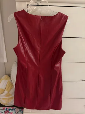 Red leather dress thumbnail 3