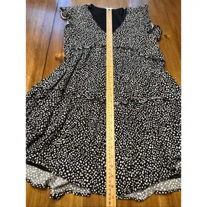 Altar'd State Black White Polka Dot Tiered Fit & Flare Mini Dress Size XS thumbnail 7