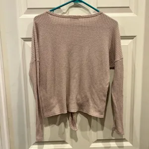 Altar'd State Womens Medium Mauve Waffle Knit Button Front Tie‎ Hem Top Boho thumbnail 5