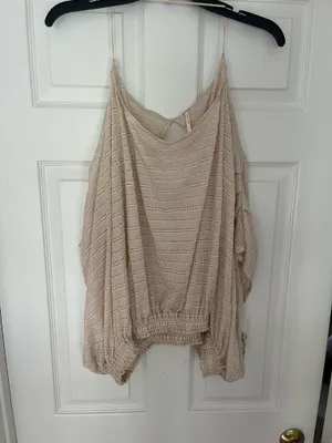 NWT Free People Azalea Cream Crochet Eyelit Oversized Shirt thumbnail 5