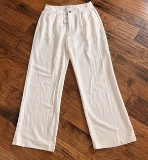 Showpo white linen pants thumbnail 1