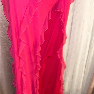 NWT Oh Polly Size 12 Elegant Red Ruffle Dress thumbnail 6