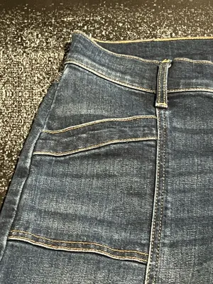 Womens 28" Evereve Front Seam High Waisted Wide Leg Jeans-Dark Wash thumbnail 6