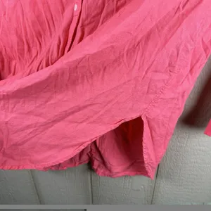 Aerie Oversized Linen Blend Button Up Tunic Top Size Medium Pink Cover-Up Beach thumbnail 4
