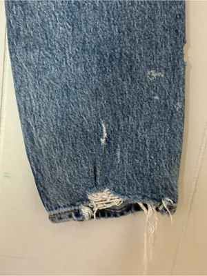 Abercrombie & Fitch High Rise Mom Jeans Size 24 / 00S Distressed Raw Hem Cropped thumbnail 8