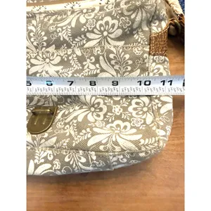 Myra Bag Crossbody Bag Womens Small Gray Canvas Floral Tassel Adjustable Strap thumbnail 7