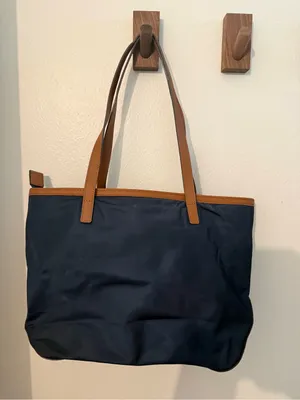 Michael Kors Navy Signature Logo Nylon Kempton Tote Bag thumbnail 3