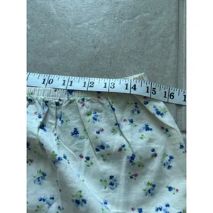 Ditzy Floral Shorts Womens Large‎ Cream Cotton Cottagecore Prairie Lounge thumbnail 4