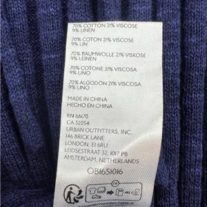 Free‎ people beach Veda ribbed blue maxi skirt Sz M thumbnail 5