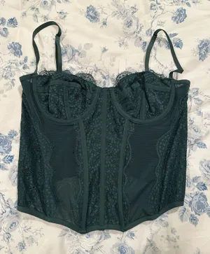Urban Outfitters Green Modern Love Corset thumbnail 1