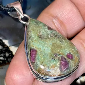 Ruby Fuchsite Crystal Pendant 2” Green thumbnail 3