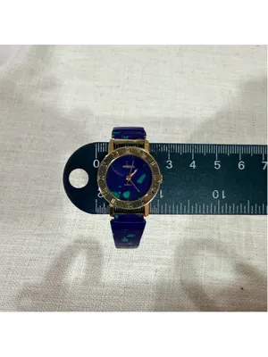 Arenix Women’s Quartz Watch Blue Stone Inlay Gold Tone Roman Numeral thumbnail 7