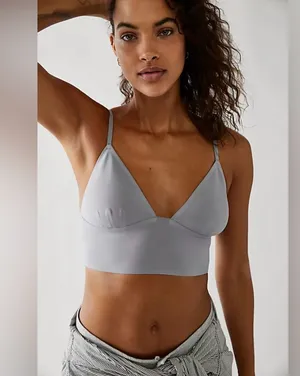 NWT Free People Longline Neo Bralette | Size: M | Gray thumbnail 1