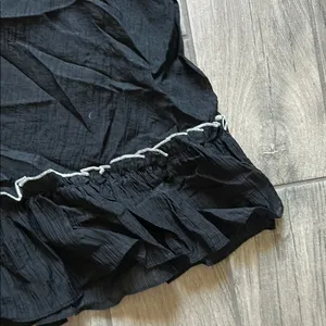 12th Tribe Black Maxi A-Line Skirt with Ruffled Tie Front thumbnail 6