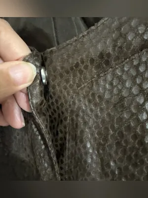 Dana Buchman Womens Blazer Jacket Brown Snake Print Snap Front Pockets Coat Lrg thumbnail 3
