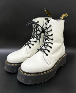 DR. MARTENS Jadon White Leather Chunky Platform Lace Up Boots Women’s Size US 9 thumbnail 1