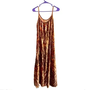 URU Kristine St. Rrik Bronze Crushed Velvet Midi Maxi Dress One Size thumbnail 2