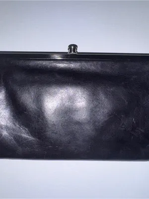 Vtg Hobo The Original Leather Lauren Double Frame Clutch Wallet Kiss Lock. thumbnail 2