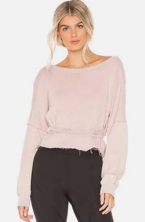 Free People Movement Charlotte Taupe Pink Wrap Top thumbnail 1