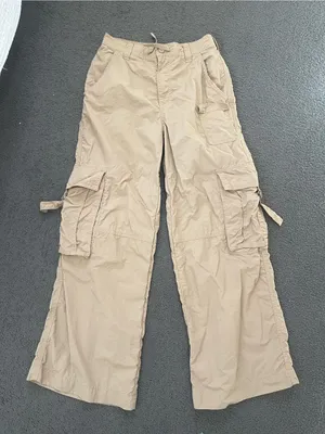 H&M Wide Leg Cargo Pants in Light Khaki thumbnail 1