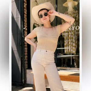 NEW Z SUPPLY prim sweater top in rattan medium thumbnail 2
