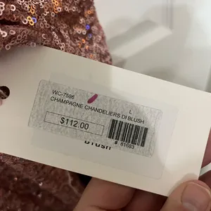 NWT ONE‎ AND ONLY COLLECTIVE lined sequin detail mini dress in blush thumbnail 7