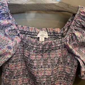J. Crew Smocked Square-neck Cotton Top In Liberty Club Nouveau Floral Pr… thumbnail 6