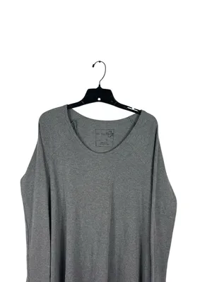 Free People We The Free Waffle Knit Thermal Top Womens L Gray Oversized Slouchy thumbnail 4