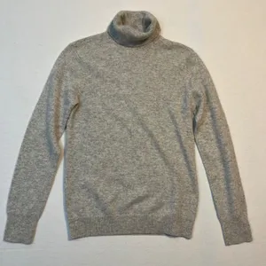 Orvis Turtleneck 100% Cashmere Sweater Womens S Gray Classic Soft Knit Top thumbnail 1